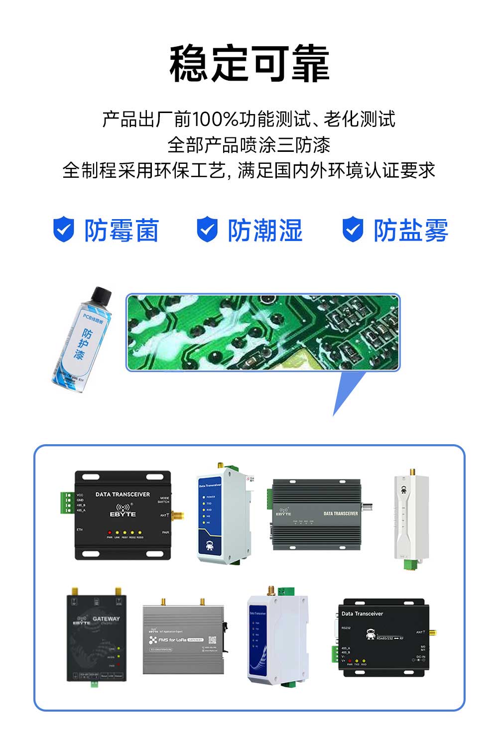 無線數(shù)傳電臺三防漆防護(hù)