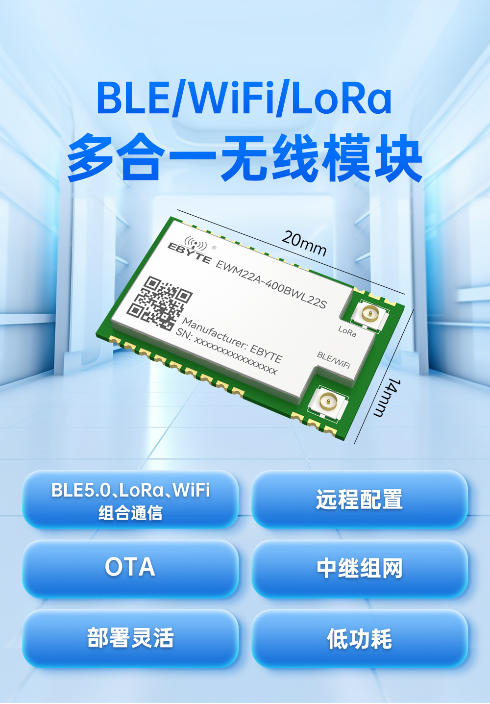 400頻段藍牙、WiFi、LoRa多合一無線模塊 (1)